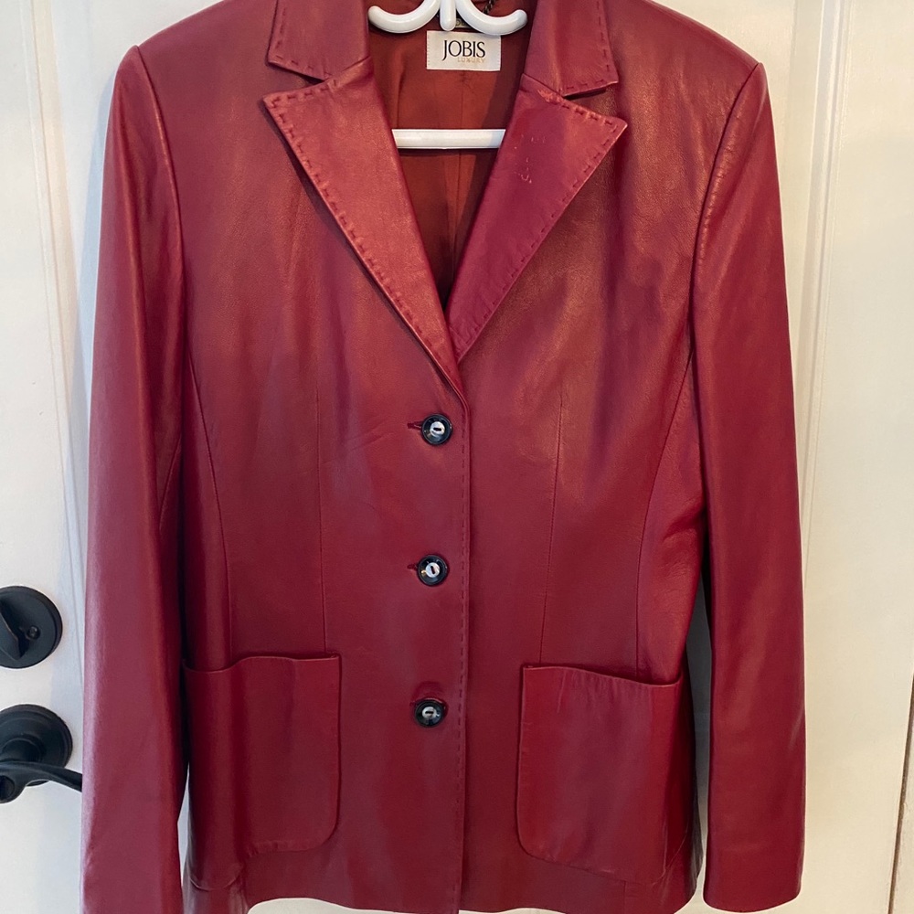 Red Leather Blazer